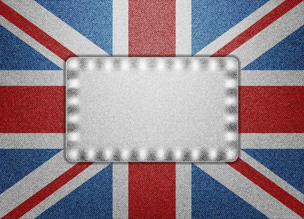 Denim testurizzato grande bandiera britannica — Vettoriale Stock