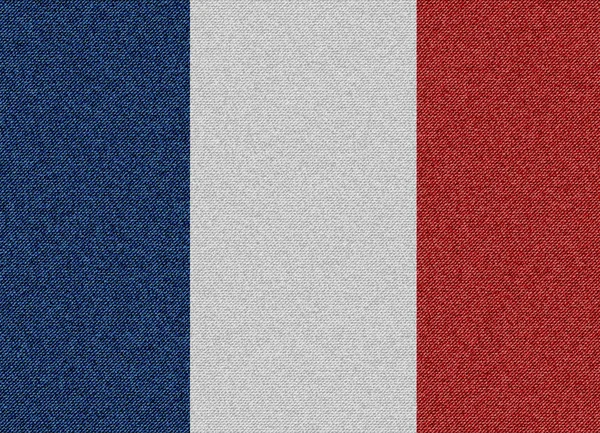 Denim texture bandiera francese — Vettoriale Stock
