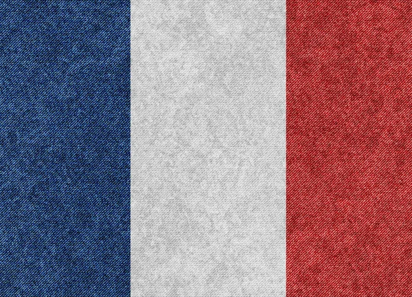 Denim geweven Franse vlag — Stockvector