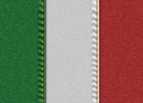 Denim texturé drapeau italien — Image vectorielle