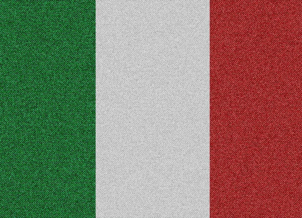 Denim texturizado bandera italiana — Vector de stock