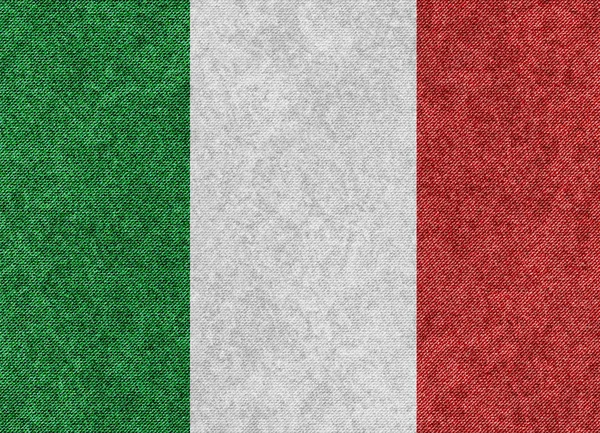 Denim textuur Italiaanse vlag — Stockvector