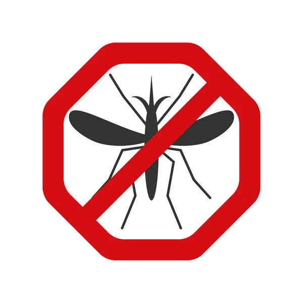 Detener signo de mosquito — Vector de stock