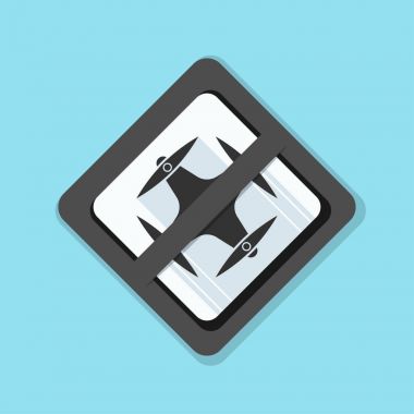 Drone serbest bölge uyarı işareti