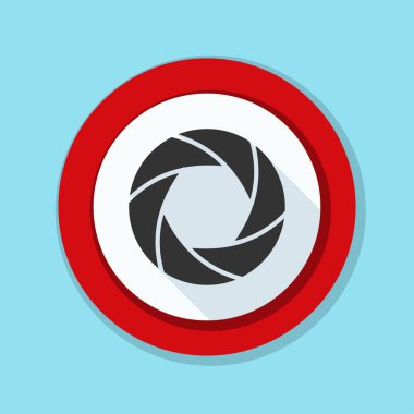 Fotoğraf makinesi obtüratör Diyafram simgesiyle