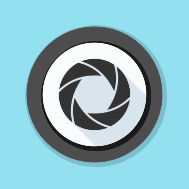 Fotoğraf makinesi obtüratör Diyafram simgesiyle