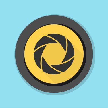 Fotoğraf makinesi obtüratör Diyafram simgesiyle