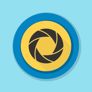 Fotoğraf makinesi obtüratör Diyafram simgesiyle