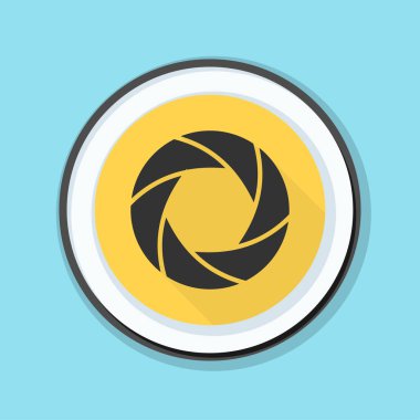 Fotoğraf makinesi obtüratör Diyafram simgesiyle