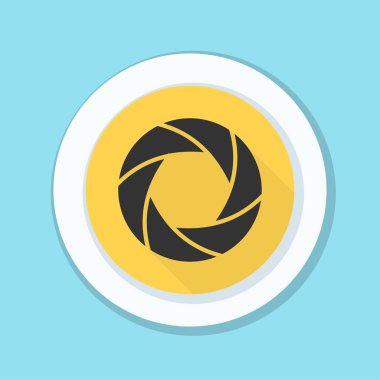 Fotoğraf makinesi obtüratör Diyafram simgesiyle