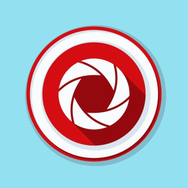 Fotoğraf makinesi obtüratör Diyafram simgesiyle