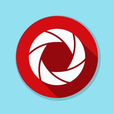 Fotoğraf makinesi obtüratör Diyafram simgesiyle