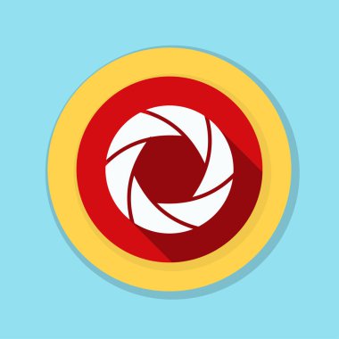 Fotoğraf makinesi obtüratör Diyafram simgesiyle