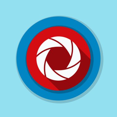 Fotoğraf makinesi obtüratör Diyafram simgesiyle