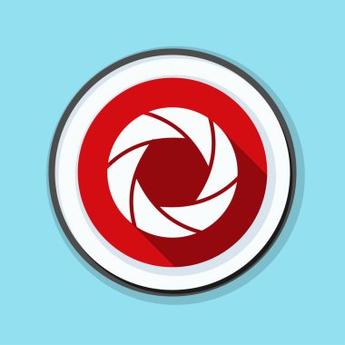 Fotoğraf makinesi obtüratör Diyafram simgesiyle