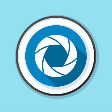 Fotoğraf makinesi obtüratör Diyafram simgesiyle