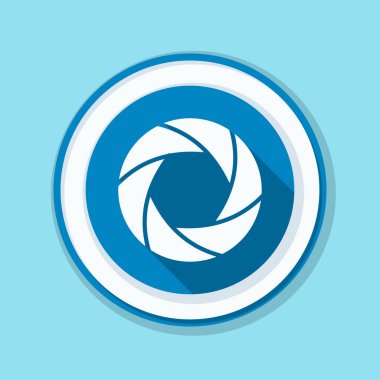 Fotoğraf makinesi obtüratör Diyafram simgesiyle