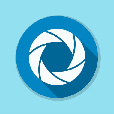 Fotoğraf makinesi obtüratör Diyafram simgesiyle