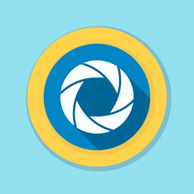 Fotoğraf makinesi obtüratör Diyafram simgesiyle