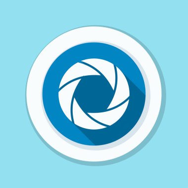 Fotoğraf makinesi obtüratör Diyafram simgesiyle