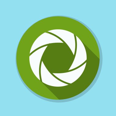 Fotoğraf makinesi obtüratör Diyafram simgesiyle