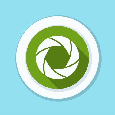 Fotoğraf makinesi obtüratör Diyafram simgesiyle