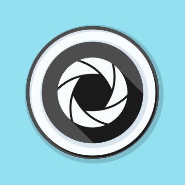 Fotoğraf makinesi obtüratör Diyafram simgesiyle