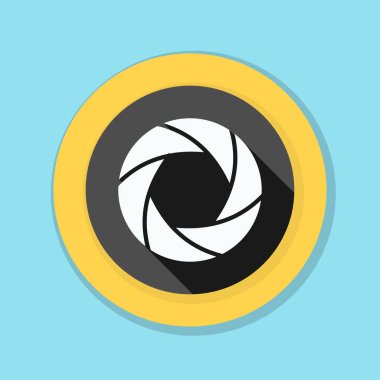 Fotoğraf makinesi obtüratör Diyafram simgesiyle