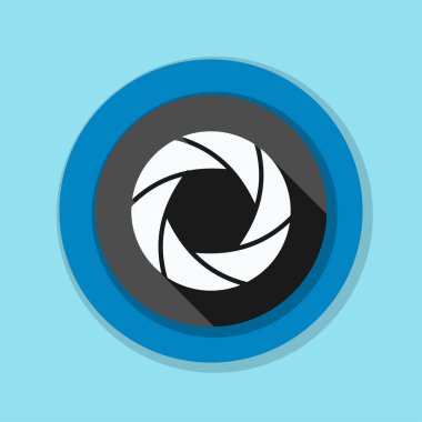 Fotoğraf makinesi obtüratör Diyafram simgesiyle