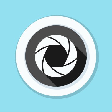 Fotoğraf makinesi obtüratör Diyafram simgesiyle