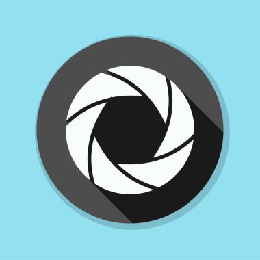 Fotoğraf makinesi obtüratör Diyafram simgesiyle