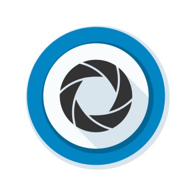 Fotoğraf makinesi obtüratör Diyafram simgesiyle