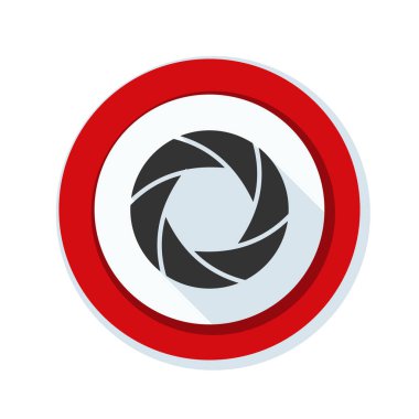 Fotoğraf makinesi obtüratör Diyafram simgesiyle