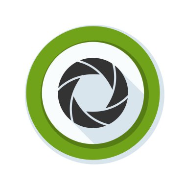 Fotoğraf makinesi obtüratör Diyafram simgesiyle