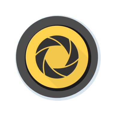 Fotoğraf makinesi obtüratör Diyafram simgesiyle