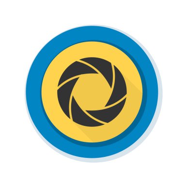 Fotoğraf makinesi obtüratör Diyafram simgesiyle