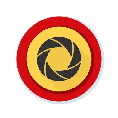 Fotoğraf makinesi obtüratör Diyafram simgesiyle