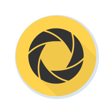 Fotoğraf makinesi obtüratör Diyafram simgesiyle