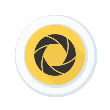 Fotoğraf makinesi obtüratör Diyafram simgesiyle