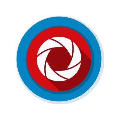 Fotoğraf makinesi obtüratör Diyafram simgesiyle