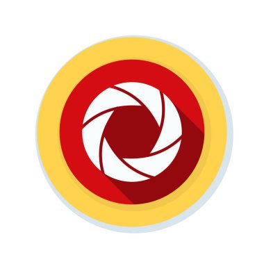 Fotoğraf makinesi obtüratör Diyafram simgesiyle