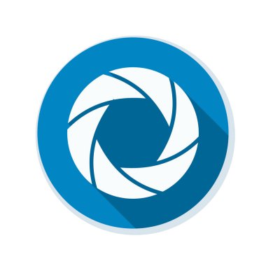 Fotoğraf makinesi obtüratör Diyafram simgesiyle