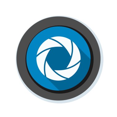 Fotoğraf makinesi obtüratör Diyafram simgesiyle