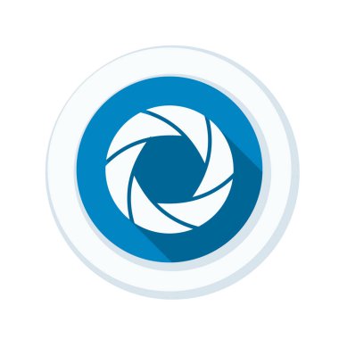 Fotoğraf makinesi obtüratör Diyafram simgesiyle