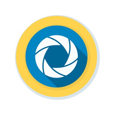 Fotoğraf makinesi obtüratör Diyafram simgesiyle