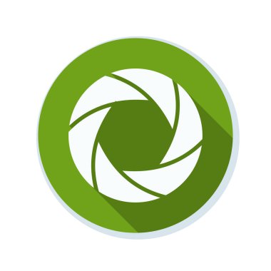 Fotoğraf makinesi obtüratör Diyafram simgesiyle