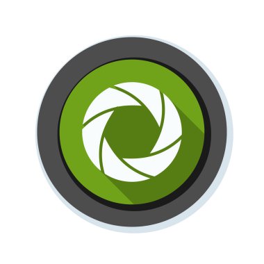 Fotoğraf makinesi obtüratör Diyafram simgesiyle