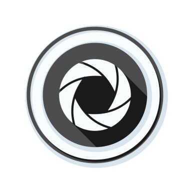 Fotoğraf makinesi obtüratör Diyafram simgesiyle