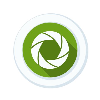 Fotoğraf makinesi obtüratör Diyafram simgesiyle