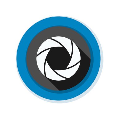 Fotoğraf makinesi obtüratör Diyafram simgesiyle